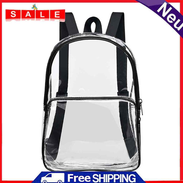 Women Solid Transparent Portable Backpack Casual PVC Clear Waterproof School Bag