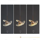 Hanging Pendant Lamp Hotel Disc 360 Degree Roating Pendant Light Crystal