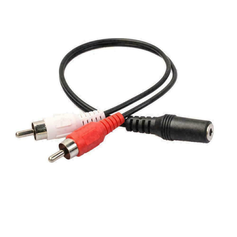 3.5mm1/8" Stereo Female to 2 Male RCA Jack Adapter Audio Y Splitt AUX G8C5