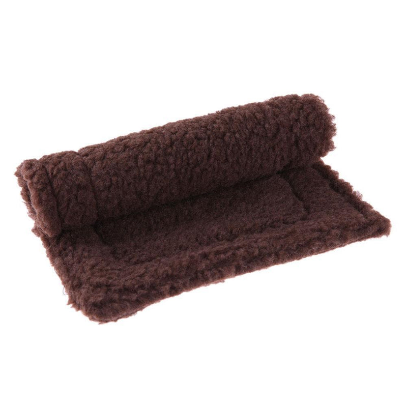 Plush Pet Hamster Cushion Mat Squirrel Blanket Guinea Pig Bed(Dark Brown)