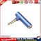 90Degree L-shape 3.5mm Male To Female Audio Converter Earphone Jack (Blue) Newly