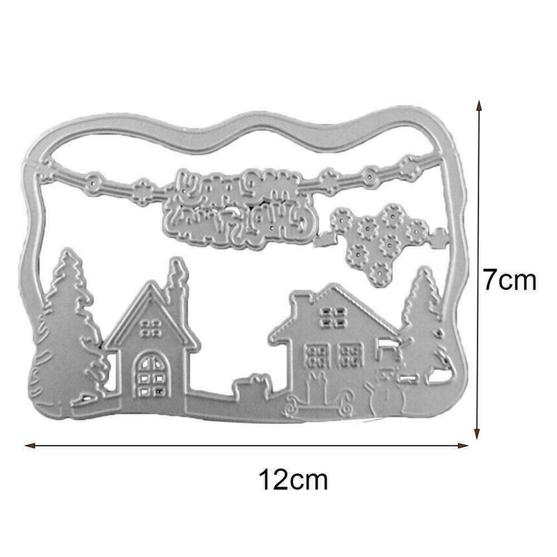 Metal Cutting Dies Cut Die Christmas Scene Scrapbook Stencil Paper Craft I4I6