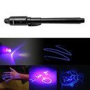 2 in 1 Luminous Light Invisible Ink Pen UV Kids Drawing Magic Pens (Black) Newly