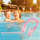 Soft Silicone Swimming Earplugs Nose Clip Diving Surfing Nose Clips (Pink) Newly