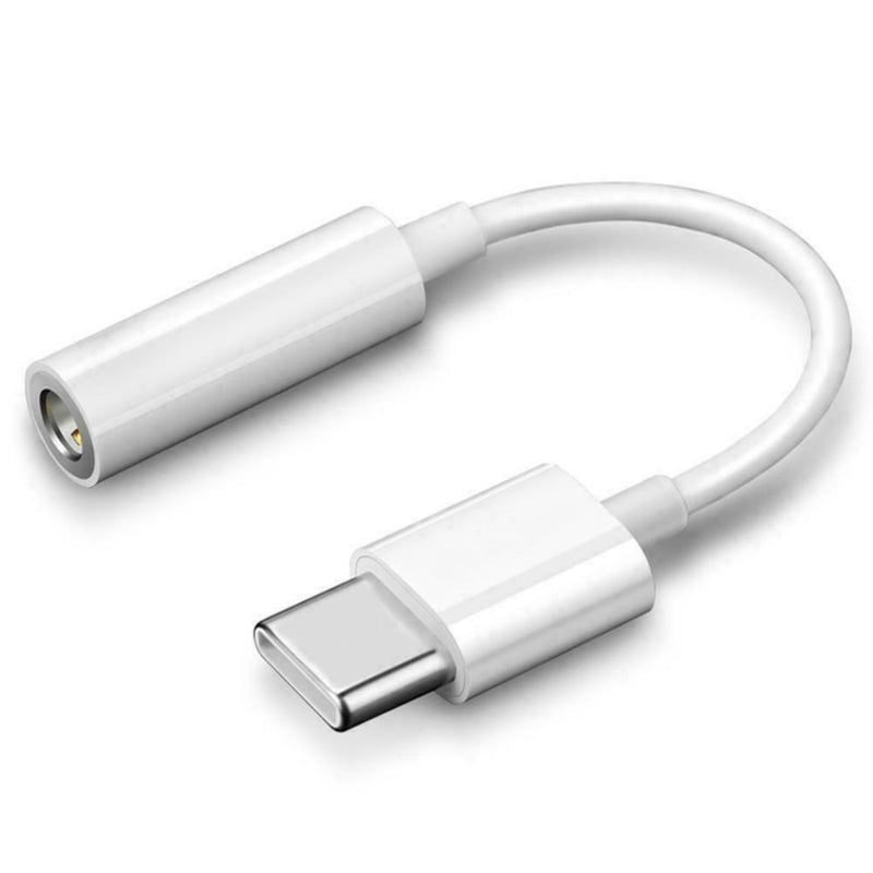 USB Type C to AUX3.5mm Cable - Earphone Adapter Cables Android USB-C White