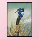 Full Embroidery DIY 14CT Stamped Canvas Art Cross Stitch Kingfisher on River Kit