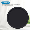 8pcs Silicone Coaster Drink Cup Pad Non-slip Round for Home Kitchen (Black)