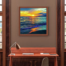5D Full Square Drill Drawing Picture Sea Sunset Diamond Painting Bedroom Decor