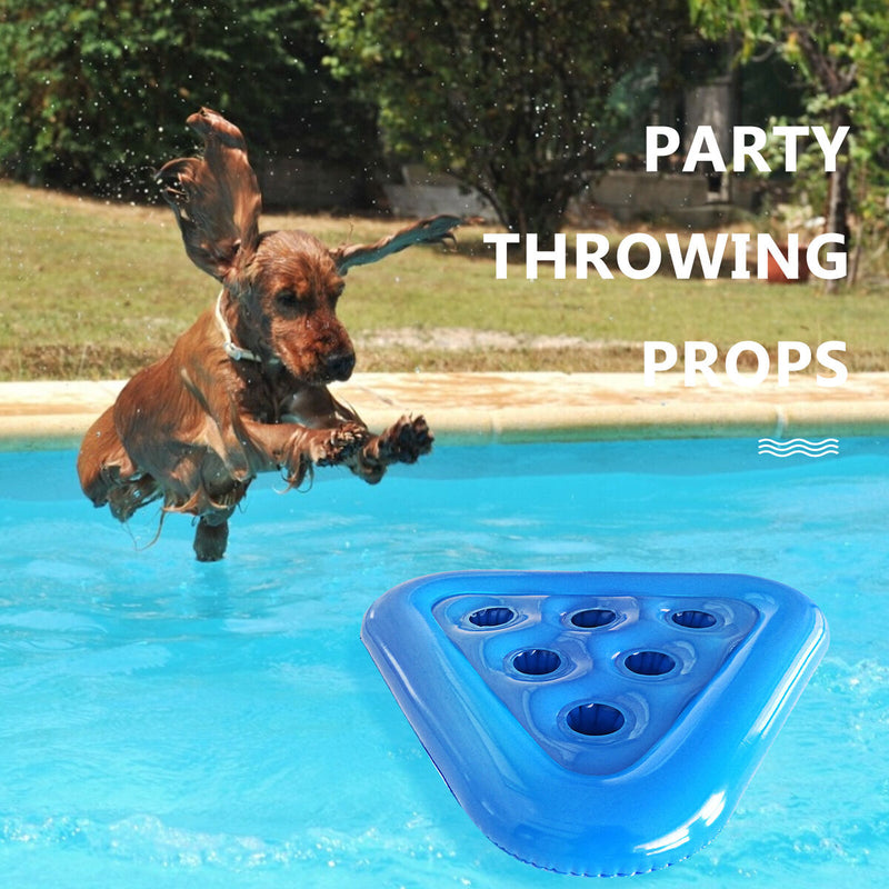 Inflatable Triangle Drinks Cup Holder Pool Floating Table Bar Tray Summer P