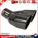 Car Bent Dual Exhaust Muffler Tip Bolt-on Slant Cut Black Titanium (76mm) Newly