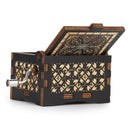 You Are My Sunshine Wooden Carved Hand Cranked Music Box Ornaments (Black)