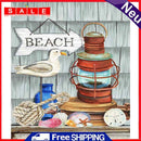 Full Embroidery Stamped Seaside Elements DIY 11CT Cotton Thread Cross Stitch Kit