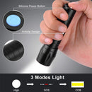 LED Lighting Torch Lamp USB Rechargeable Mini Glare Flashlight COB Side Light