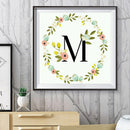 DIY Diamond Painting Kit M Letter Wreath Full Round Rhinestone Wall Picture