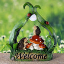 Creative Outdoor Solar Ornament Yard Statue Garden Decoration Hedgehog Mushroom