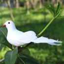 2pcs White Foam Feather Simulation Pigeons Wedding Table Decor Home Crafts