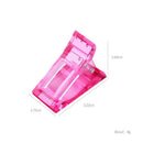 Plastic Nail Tips Clip Reusable Clear DIY Manicure Gel UV Clamp (Pink)