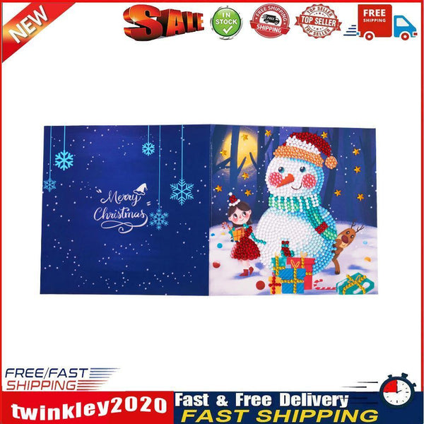 Christmas Card Special Shape Glitter Diamond DIY Cards Drill Kit (5DHK080) Newly