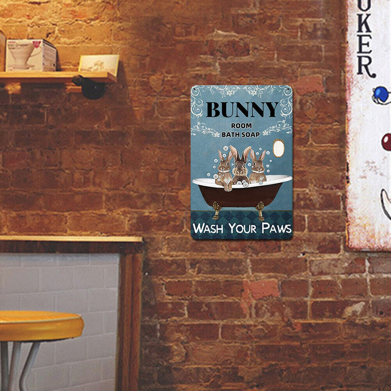 Bathtub Bunnies Metal Plate Tin Sign Plate Poster for Bar Club Cafe Accessories