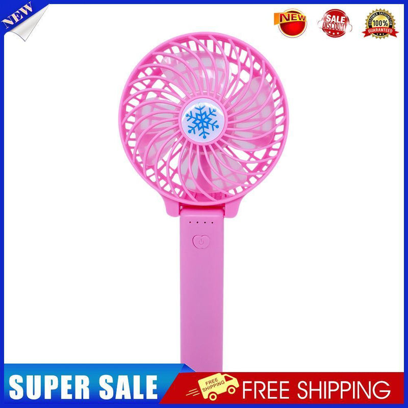 Folding Handheld Desktop Summer Cooling Fan for Travel Office Dorm (Pink)