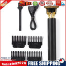 Rechargeable Hair Trimmer Metal Professional Engraving Hair Clipper (Black)