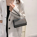 #A Rhinestones Shoulder Bag Metal Handle Women Sparkling Chain Small Handbags