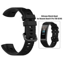 Silicone Watchband Strap w/Buckle for Huawei Band 4 Pro TER-B29S (Black) Newly