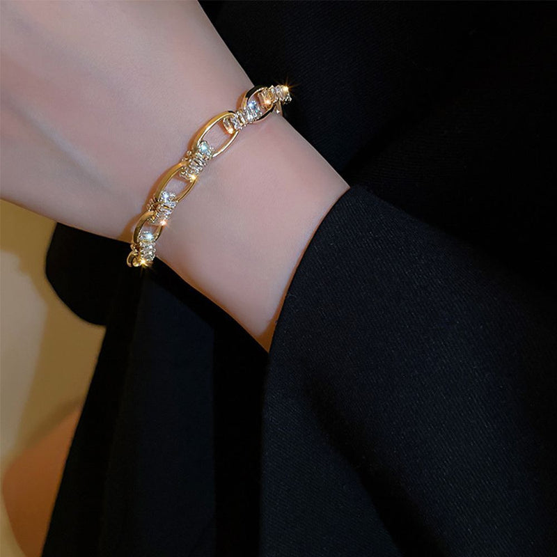 Double Chain Cubic Zirconia Adjustable Luxury Bracelet Crystal Jewelry Couple