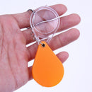 10X Plastic Portable Folding Magnifier Handheld Glass Lens Keychain(Orange)
