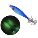 2pcs 7cm 4g Luminous Artificial Wood Shrimp Bait Hook Fishing Lures (Blue)