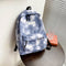 #A Casual Tie Dye Backpack Women Gradient Chain Canvas Backpack Daypack for Sh