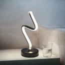 LED Spiral Shape Light Acrylic Table Lamp Bedroom Modern Decor (White UK)