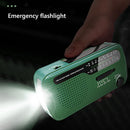Solar Hand Crank Radio AM/FM Radio with LED Flashlight for Outdoor (Green) Newly