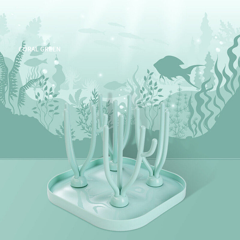 Baby Feeding Bottle Drying Racks Bottle Cleaning Drainer Holder (Green)