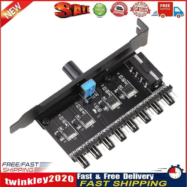 8 Channels Cooling Fan HUB 4Pin Power Supply Radiator Speed Controller Newly