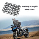30pcs/Set Motorcycle Screw Cap Cover Engine Nut Bolt Caps Decor (Black)