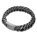 Fashion Chain Bracelet Punk Men Circle Bangles Streetwear Jewelry (Black)
