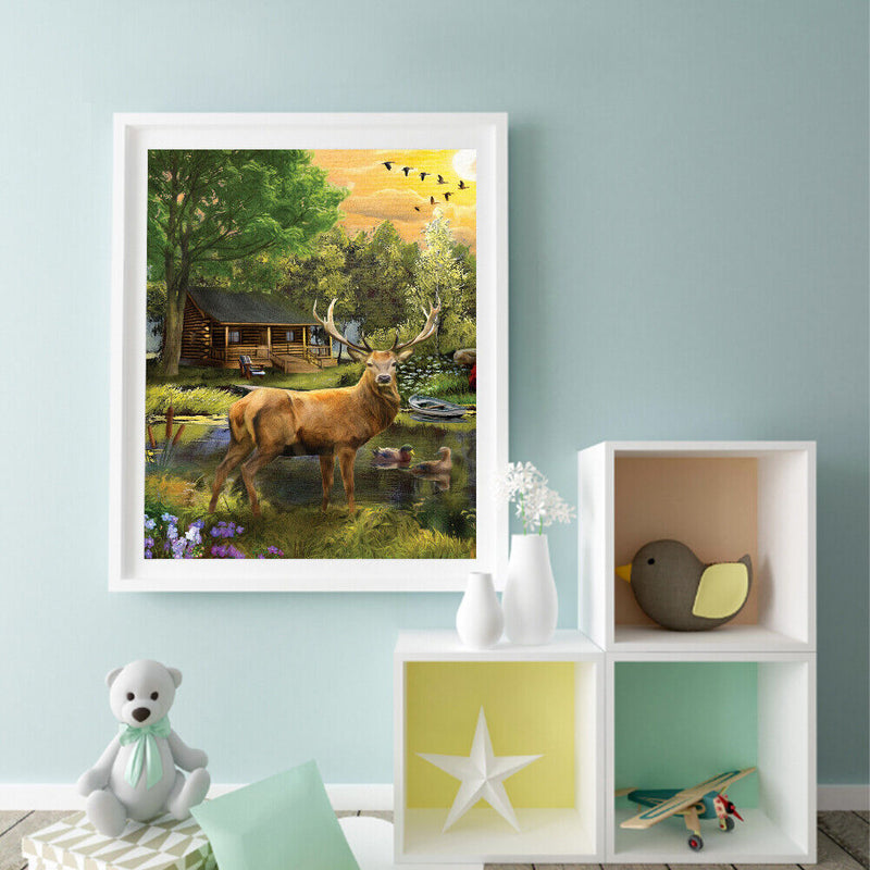 #A Woods Animal Oil Paint By Number Kit DIY Acrylic Painting Wall Art Picture