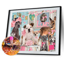 Diamond Painting Cat Dog Party Full Round Drill Picture of Rhinestone DIY Kits
