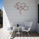 Metal Infinity Heart Art Love Wall Sign Decor for Living Room (Champagne)