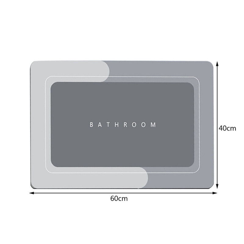 Water Absorption Non-slip Carpet Washable Floor Mat (Light Grey 40x60cm) Newly