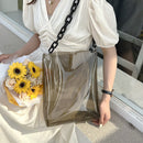 Women Transparent Handbag Summer Jelly Color Portable Large Capacity Beach Totes