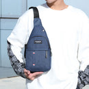 Women Fashion Solid Color Shoulder Chest Bag Travel Large Handbags (Blue)