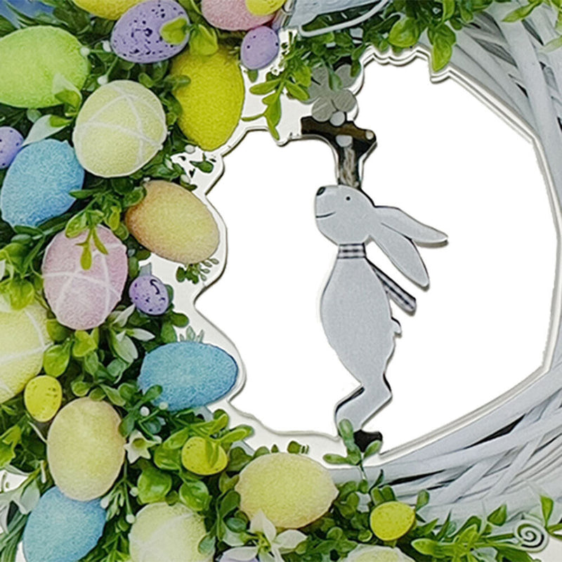 Easter Rabbit Wreath Door Acrylic Bunny Garland Home Decoration (D)