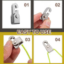 4pcs Automatic Lock Hooks No Knot Tent Self-locking Hooks with 1pc 5m Rope Newly
