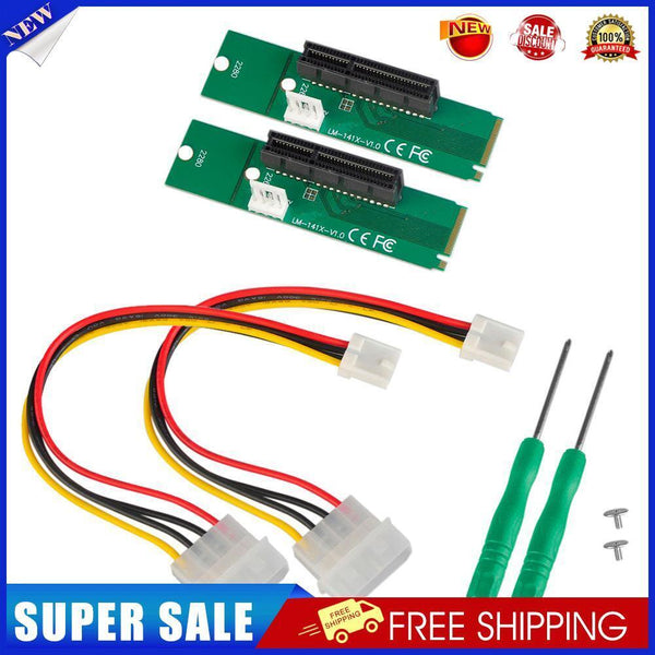 2pcs NGFF M2 to PCI-e 4x Slot Riser Cards M Key M.2 to PCI Express Adapter