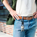 Spring Key Chain Stainless Steel Keychain Carabiner Belt Buckle Hanging Keyring