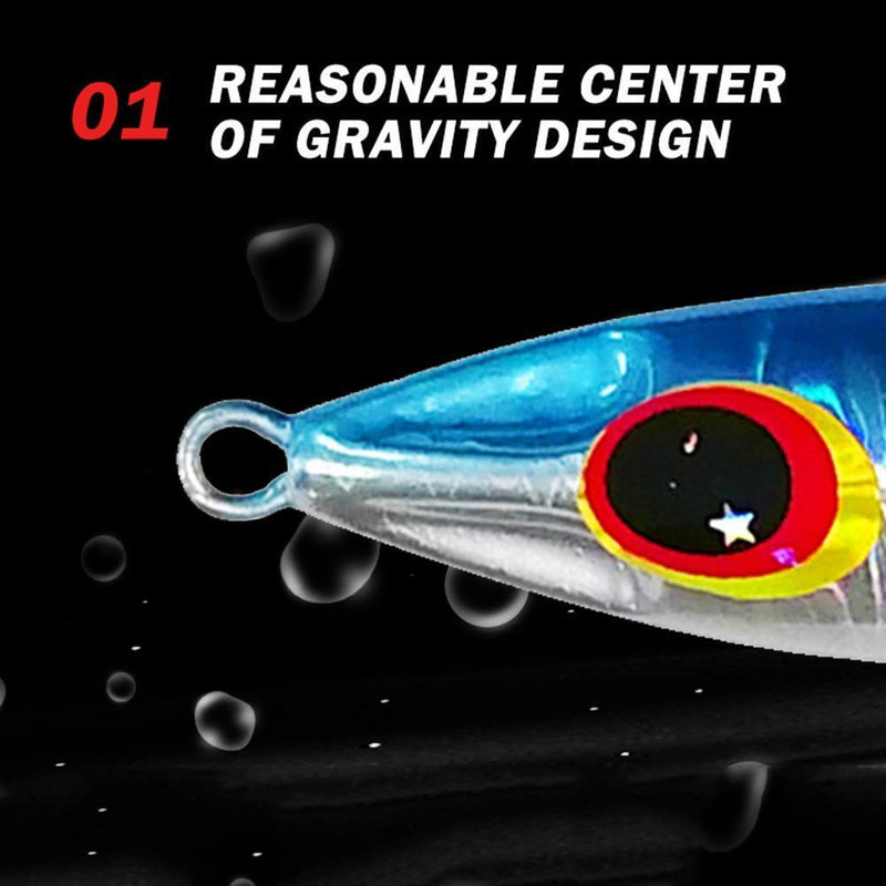 6cm 40g Spoon Jigbait Sinking Fishing Lure Artificial for River (Blue Silve