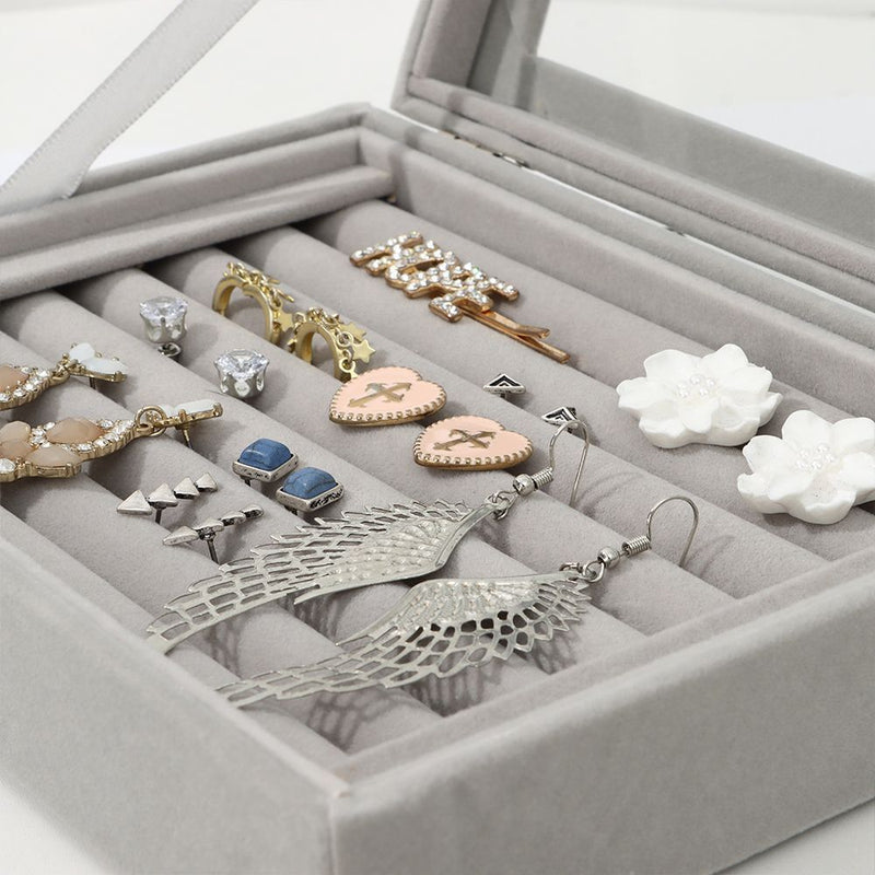 Elegant Ring Tray Velvet Ring Box Jewelry Organizer Storage Box Display Case