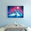 5D Two Dolphins Diamond Painting Embroidery DIY Cross Stitch Home Decor